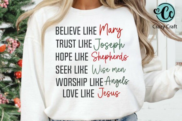 Believe Like Mary SVG PNG: Ideal for T-Shirt Designs & Graphics