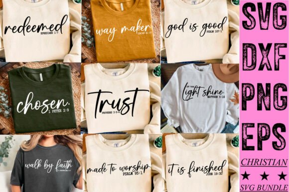 Bible Verse Christian Svg Bundle for T-Shirt Designs and Graphics