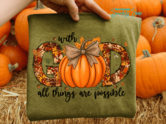 Christian Fall PNG, Pumpkin Bow: A Perfect T-Shirt Design Graphic
