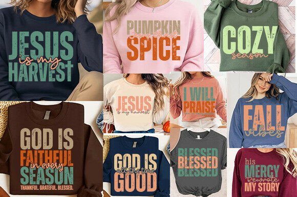 Christian Fall PNG SVG Bundle: Perfect for T-Shirt Designs and Graphics