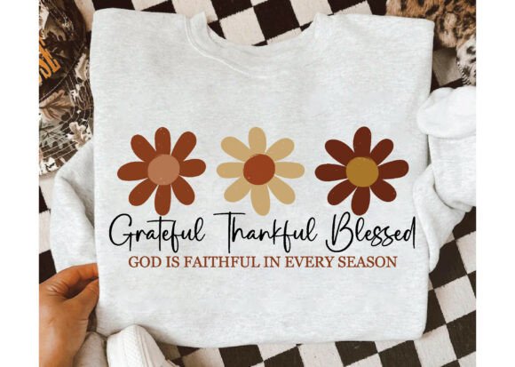 Grateful Thankful Blessed Png for T-Shirt Designs