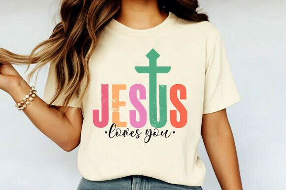 Jesus Loves You SVG: A Vibrant T-Shirt Graphics Asset