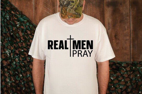 Real Men Pray,Christian Lifestyle PNG for T-Shirt Designs