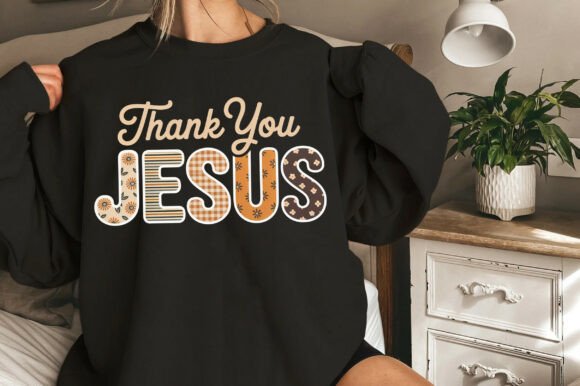 Thank You Jesus PNG for Faithful Embroidery